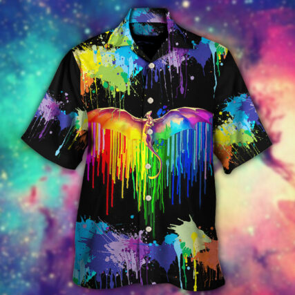LGBT Pride Dragon The Color Of Happiness - Hawaiian Shirt - Owl Ohh - Owl Ohh