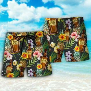 Wine Rum Drinking Tropical Art - Beach Short - Owl Ohh - Owl Ohh