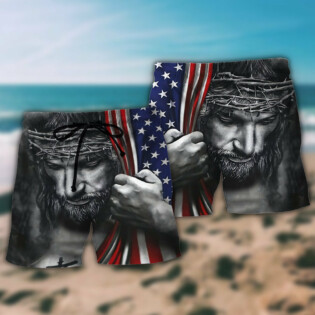 Jesus America Don't Be Afraid Just Have Faith - Beach Short - Owl Ohh - Owl Ohh