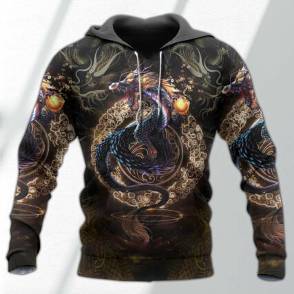 Dragon Golden Japanese Dragon - Hoodie - Owl Ohh - Owl Ohh
