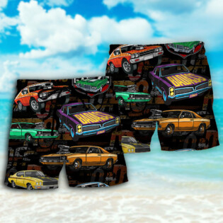 Muscle Car Racing Speed Road - Beach Short - Owl Ohh - Owl Ohh