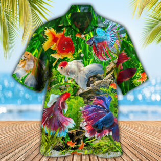 Fish Aquarium Fish And Algae In A Freshwater Aquarium - Hawaiian Shirt - Owl Ohh - Owl Ohh