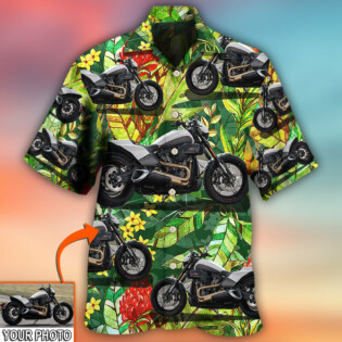 Motorcycle Cool Style Tropical Flower Custom Photo - Hawaiian Shirt - Owl Ohh - Owl Ohh