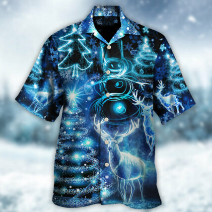 Christmas Deer Snowman Tree Glow Light Style - Hawaiian Shirt - Owl Ohh - Owl Ohh