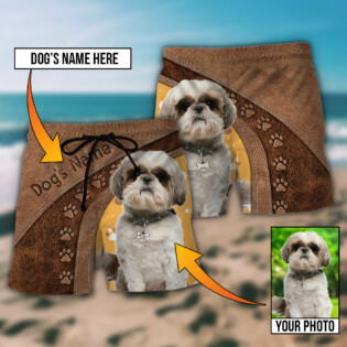 Dog Paw Brown Style Classic Custom Photo Personalized - Beach Short - Owl Ohh - Owl Ohh
