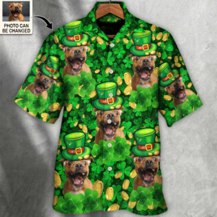 Dog ST Patrick's Day Dog Lover Funny Gift Custom Photo Personalized - Hawaiian Shirt - Personalized Photo Gifts for men and women, kids - Owl Ohh