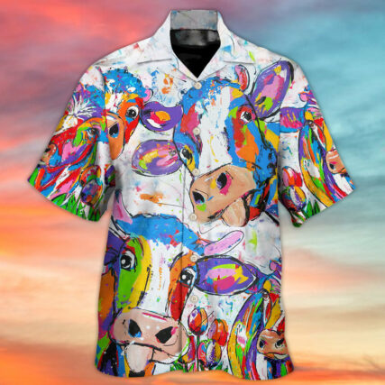 Cow Funny Amazing Colorful - Hawaiian Shirt - Owl Ohh - Owl Ohh