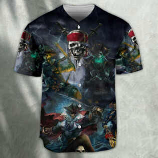 Pirate Skeleton And Thunder - Baseball Jersey - Owl Ohh