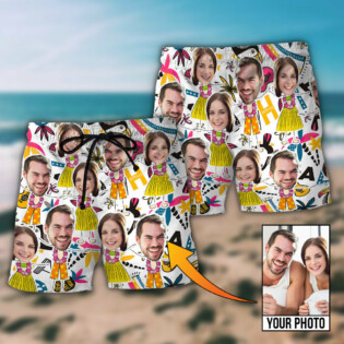 Face Funny Style Custom Photo - Beach Short - Owl Ohh - Owl Ohh