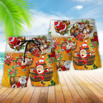 Christmas Dear Santa Heres Your Beer - Beach Short - Owl Ohh - Owl Ohh