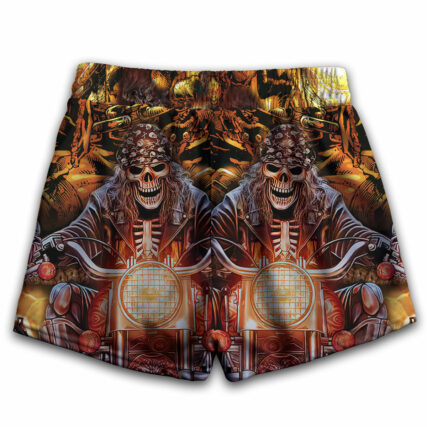 Skull Motorcycle Racing Fast Fire - Women's Casual Shorts - Owl Ohh - Owl Ohh