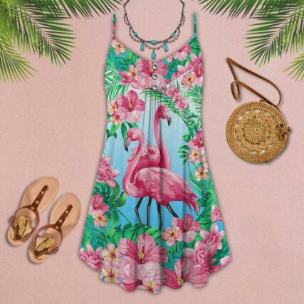 Flamingo Loves Summer Tropical Floral - Summer Dress - Owl Ohh - Owl Ohh