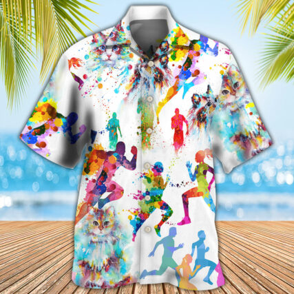 Cat I Like Cat And Running - Hawaiian Shirt - Owl Ohh - Owl Ohh