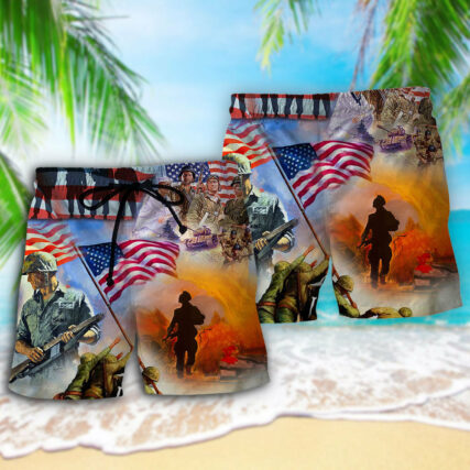 Veteran USA Veteran Proud - Beach Short - Owl Ohh - Owl Ohh