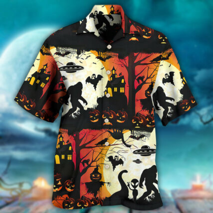 Halloween Ew People Bigfoot UFO - Hawaiian Shirt - Owl Ohh - Owl Ohh