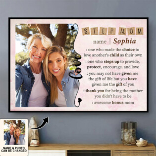 Mother's Day Awesome Bonus Mom Custom Photo Personalized - Horizontal Poster - Personalized Photo Gifts - Owl Ohh
