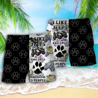 Jeeps I Like Jeeps And Dogs - Beach Short - Owl Ohh - Owl Ohh