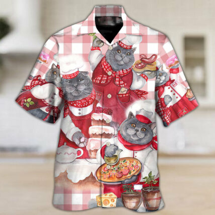 Chef Cute Black Cat Cooking - Hawaiian Shirt - Owl Ohh - Owl Ohh