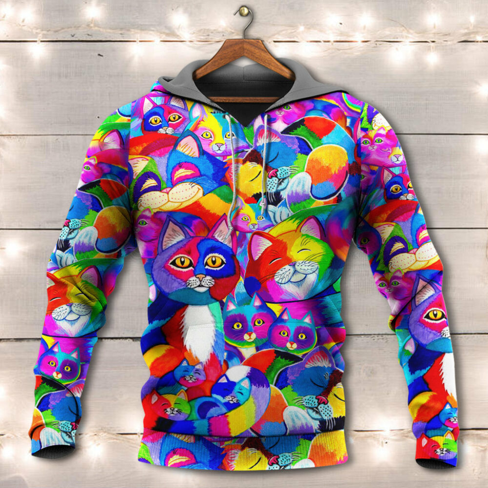 Cat Colorfull Rainbow Style - Hoodie - Owl Ohh - Owl Ohh