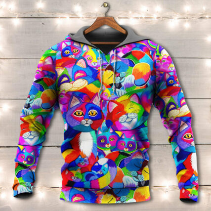 Cat Colorfull Rainbow Style - Hoodie - Owl Ohh - Owl Ohh