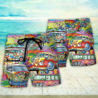 Hippie Van Colorful Art Peace - Beach Short - Owl Ohh - Owl Ohh
