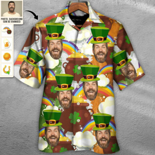 ST Patrick's Day For You Funny Face Custom Photo - Hawaiian Shirt - Personalized Photo Gifts for men and women, kids - Owl Ohh