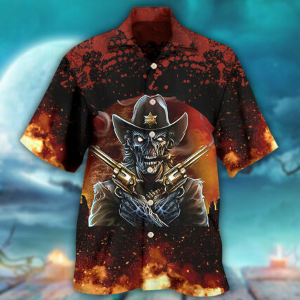 Skull Cowboy I’m Your Huckleberry - Hawaiian Shirt - Owl Ohh - Owl Ohh