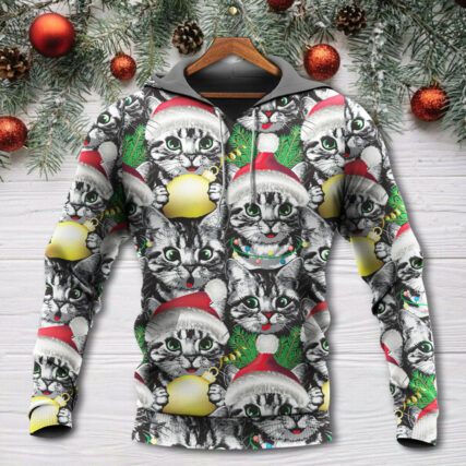 Christmas Meowy Xmas Cat Lover - Hoodie - Owl Ohh - Owl Ohh