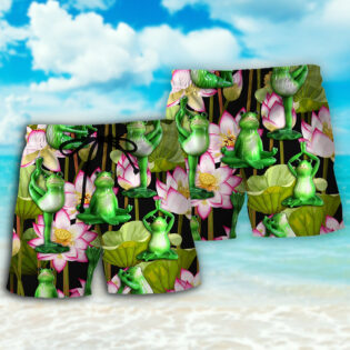Yoga Frog And Lotus Tropical - Beach Short - Owl Ohh - Owl Ohh
