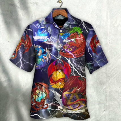 D20 Dragon Thunder Style - Hawaiian Shirt - Owl Ohh for men and women, kids - Owl Ohh