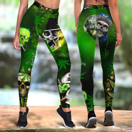 Skull Let's Get High Green - Legging - Owl Ohh - Owl Ohh