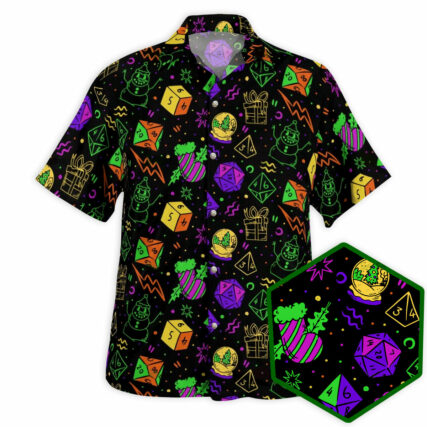 DnD Christmas DnD Dice Set - Hawaiian Shirt - Owl Ohh - Owl Ohh
