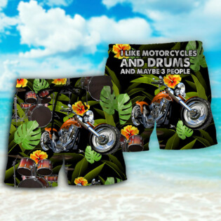 Drum Motorcycles I Like Motorcycles And Drums - Beach Short - Owl Ohh - Owl Ohh
