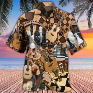 Chess I Like Chess And Guitars - Hawaiian Shirt - Owl Ohh - Owl Ohh