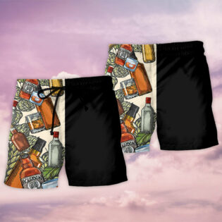 Wine Hunting I Like Bourbon - Beach Short - Owl Ohh - Owl Ohh