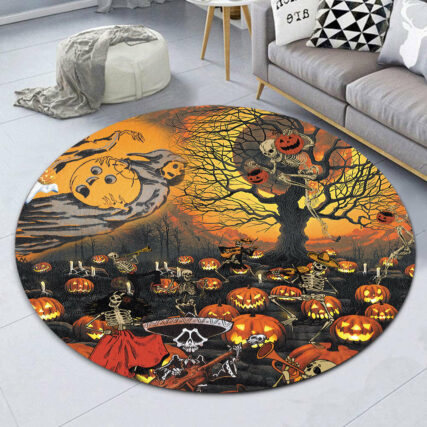 Skull Halloween Skull Darkness - Round Mat - Owl Ohh - Owl Ohh