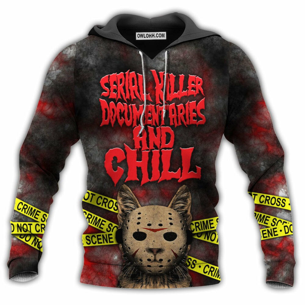 Cat Serial Killer Documentaries And Chill - Hoodie - Owl Ohh - Owl Ohh