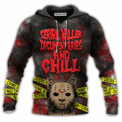 Cat Serial Killer Documentaries And Chill - Hoodie - Owl Ohh - Owl Ohh