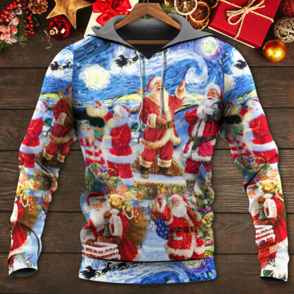 Christmas Santa Snow Night Merry Xmas - Hoodie - Owl Ohh - Owl Ohh
