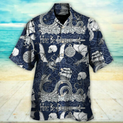 Dragon With Skull Old Ship Sea Life - Hawaiian Shirt - Owl Ohh - Owl Ohh