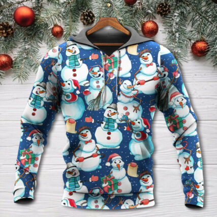 Christmas Happy Snowman Xmas - Hoodie - Owl Ohh - Owl Ohh