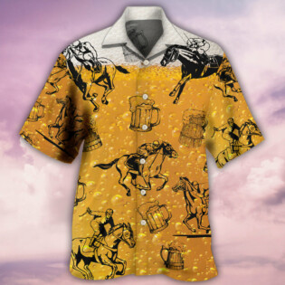 Horse Racing And Beer - Hawaiian Shirt - Owl Ohh - Owl Ohh