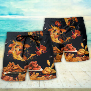 Food Chicken Wing Fast Food Delicious - Beach Short - Owl Ohh - Owl Ohh