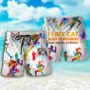 Cat I Like Cat And Running - Beach Short - Owl Ohh - Owl Ohh