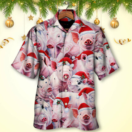 Christmas Piggies Funny Xmas Is Coming Art Style - Hawaiian Shirt - Owl Ohh - Owl Ohh