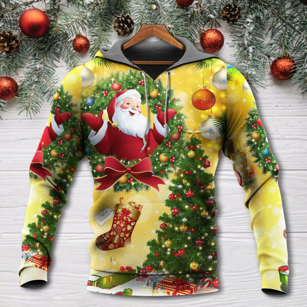Christmas Tree Yellow Santa Claus - Hoodie - Owl Ohh - Owl Ohh
