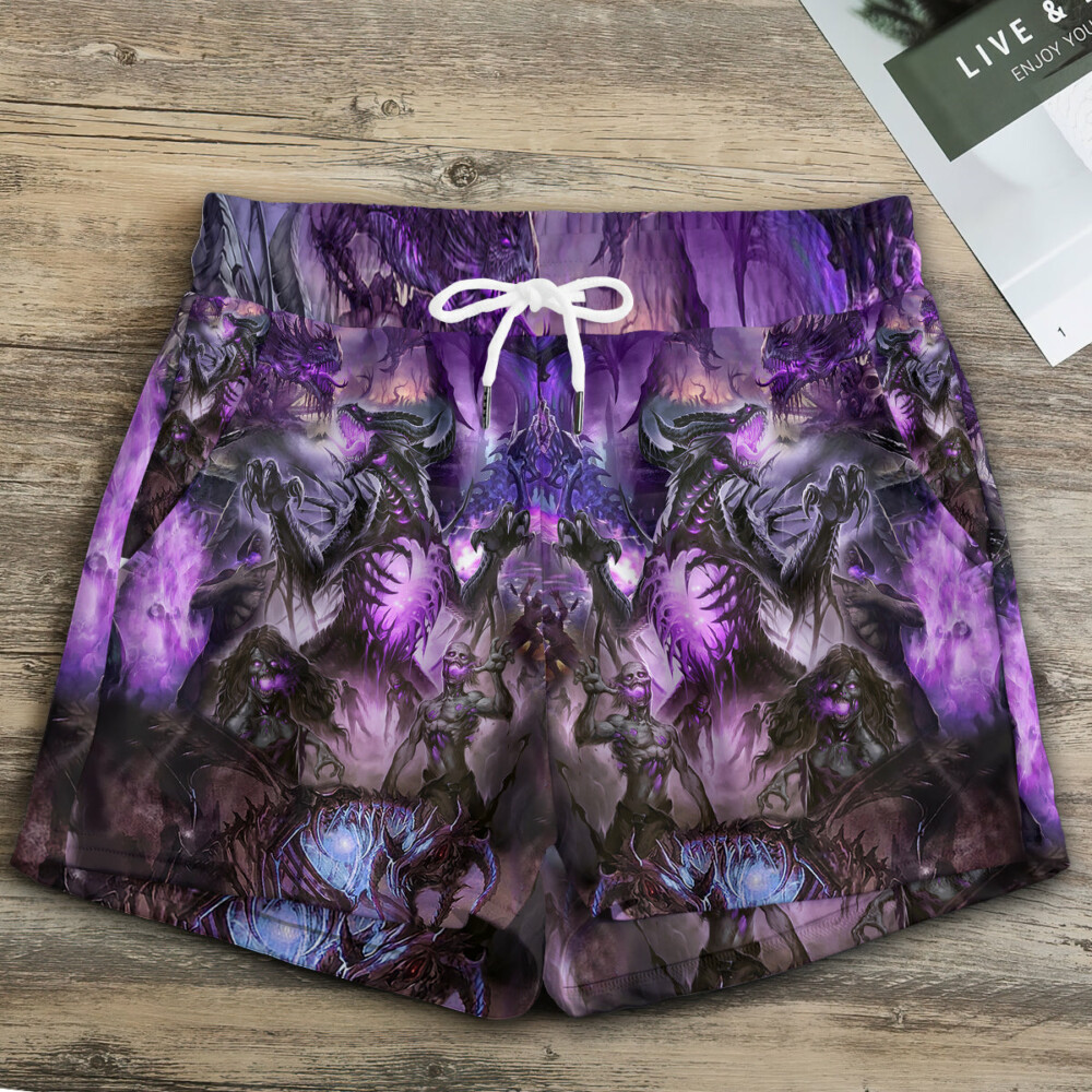 Skull Dragon Love Life - Women's Casual Shorts - Owl Ohh - Owl Ohh