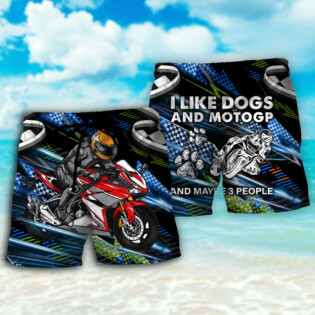 Motorbike Dog I Like Dogs And Motogp - Beach Short - Owl Ohh - Owl Ohh