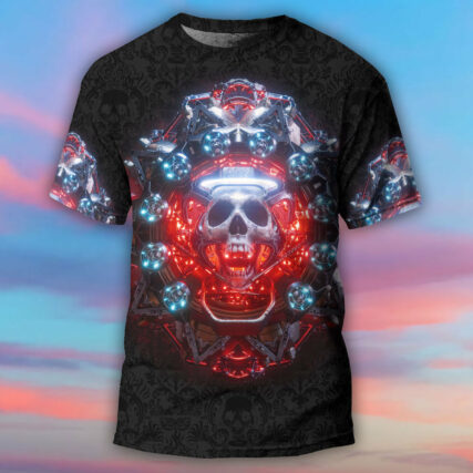 Skull Electric Dream Or Die - Round Neck T-shirt - Owl Ohh - Owl Ohh