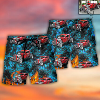 Hot Rod Various Style Custom Photo - Beach Short - Owl Ohh - Owl Ohh